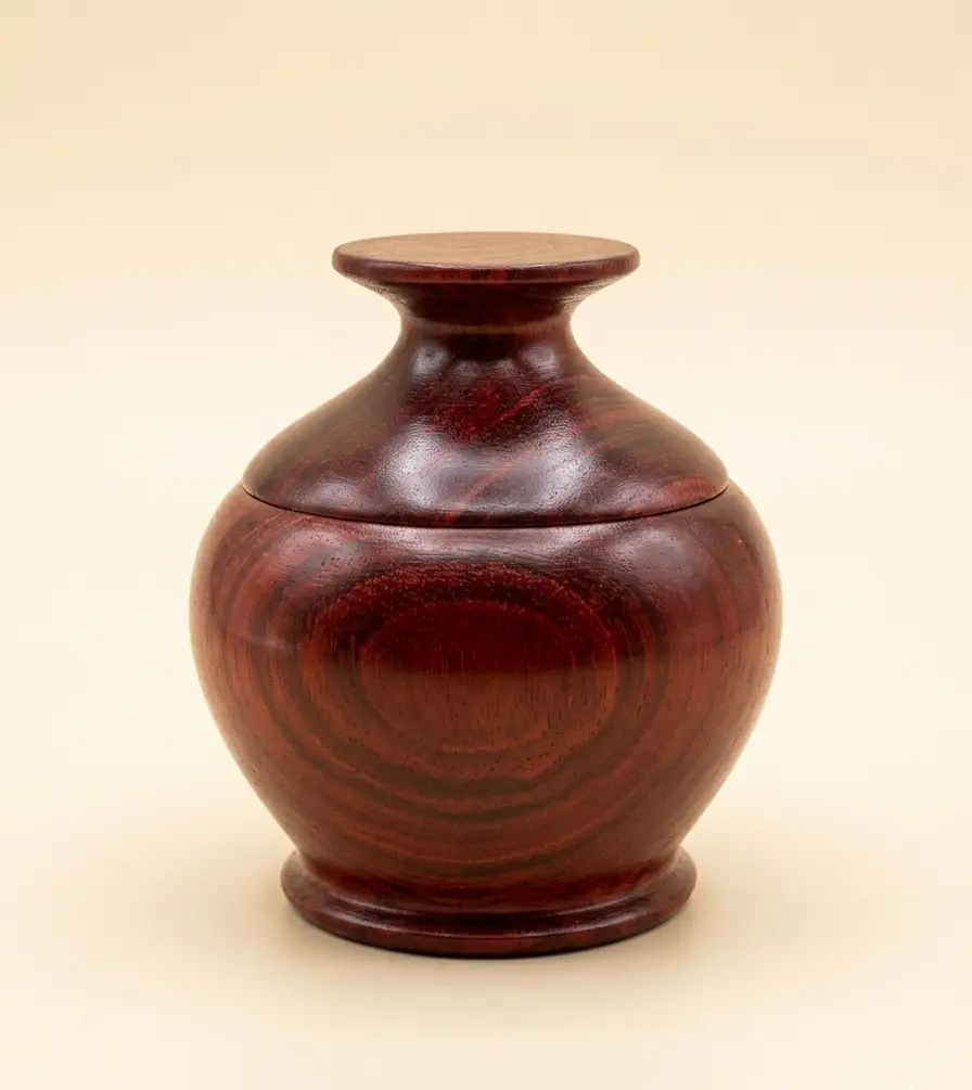 Azucarero torneado de madera