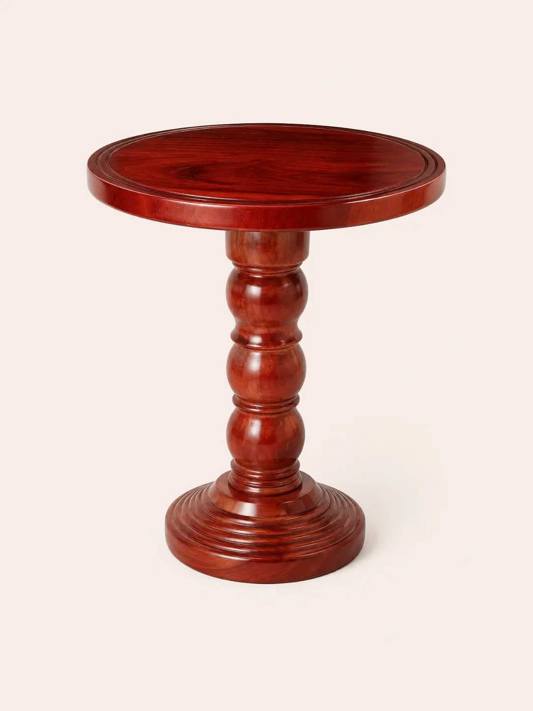 Mesa pedestal torneada